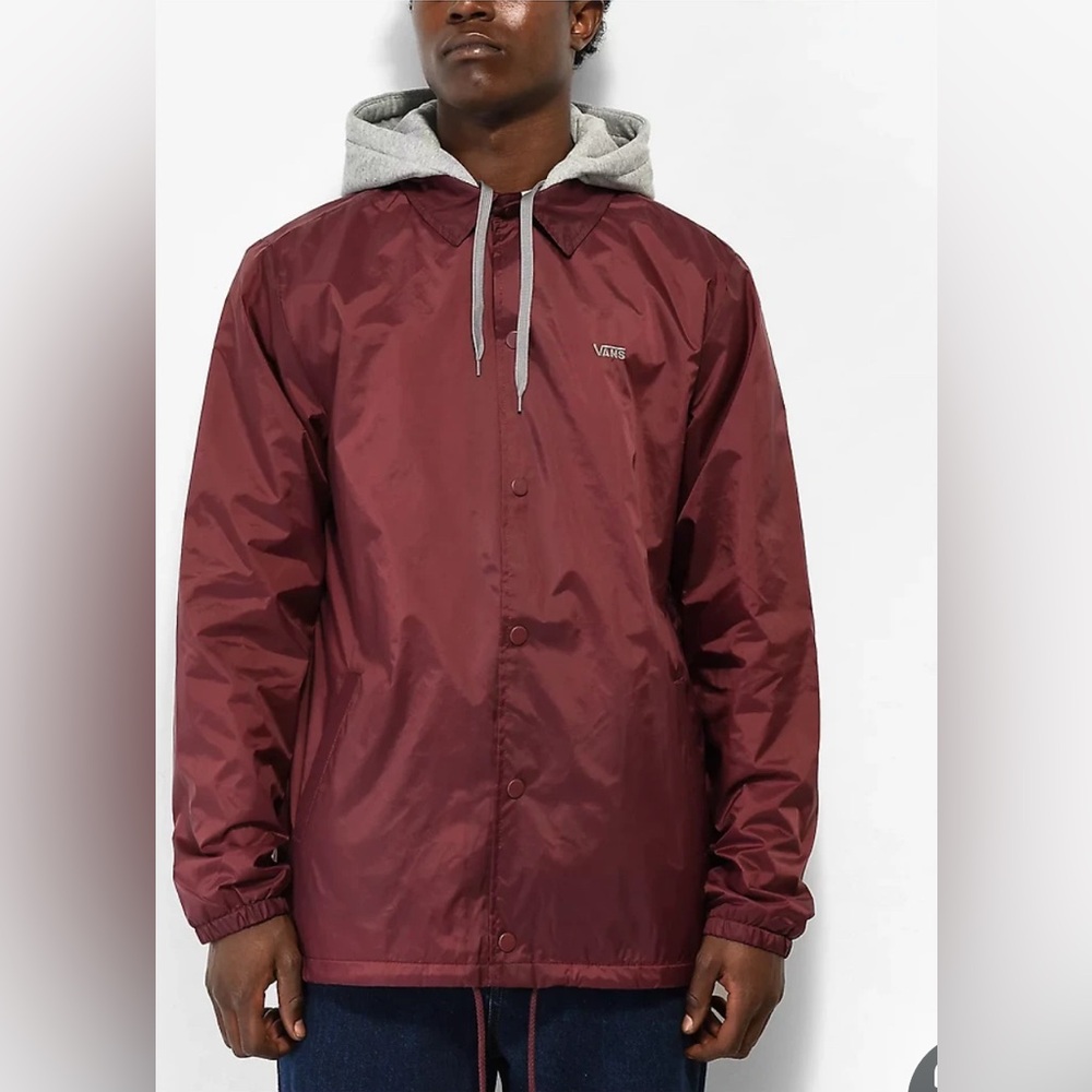 NWOT VANS RILEY BURGUNDY HOODED JACKET